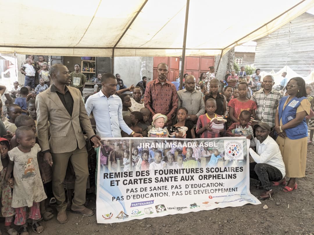 Nyiragongo : Jirani Msaada Asbl soutient les orphelins et enfants vulnérables à l&rsquo;approche de la rentrée scolaire 